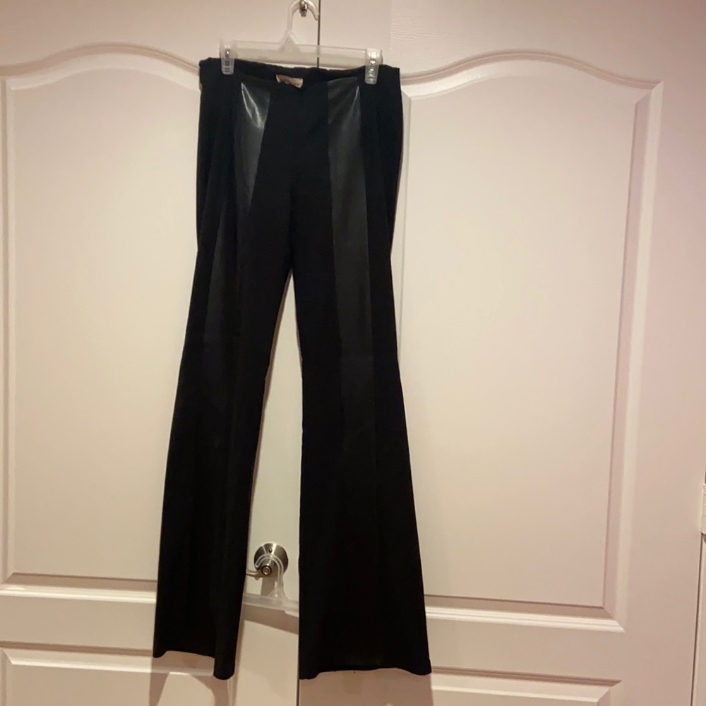 Black pull on boot cut wide pants
